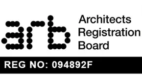 Architects Registration Board logo with registration number 094892F.