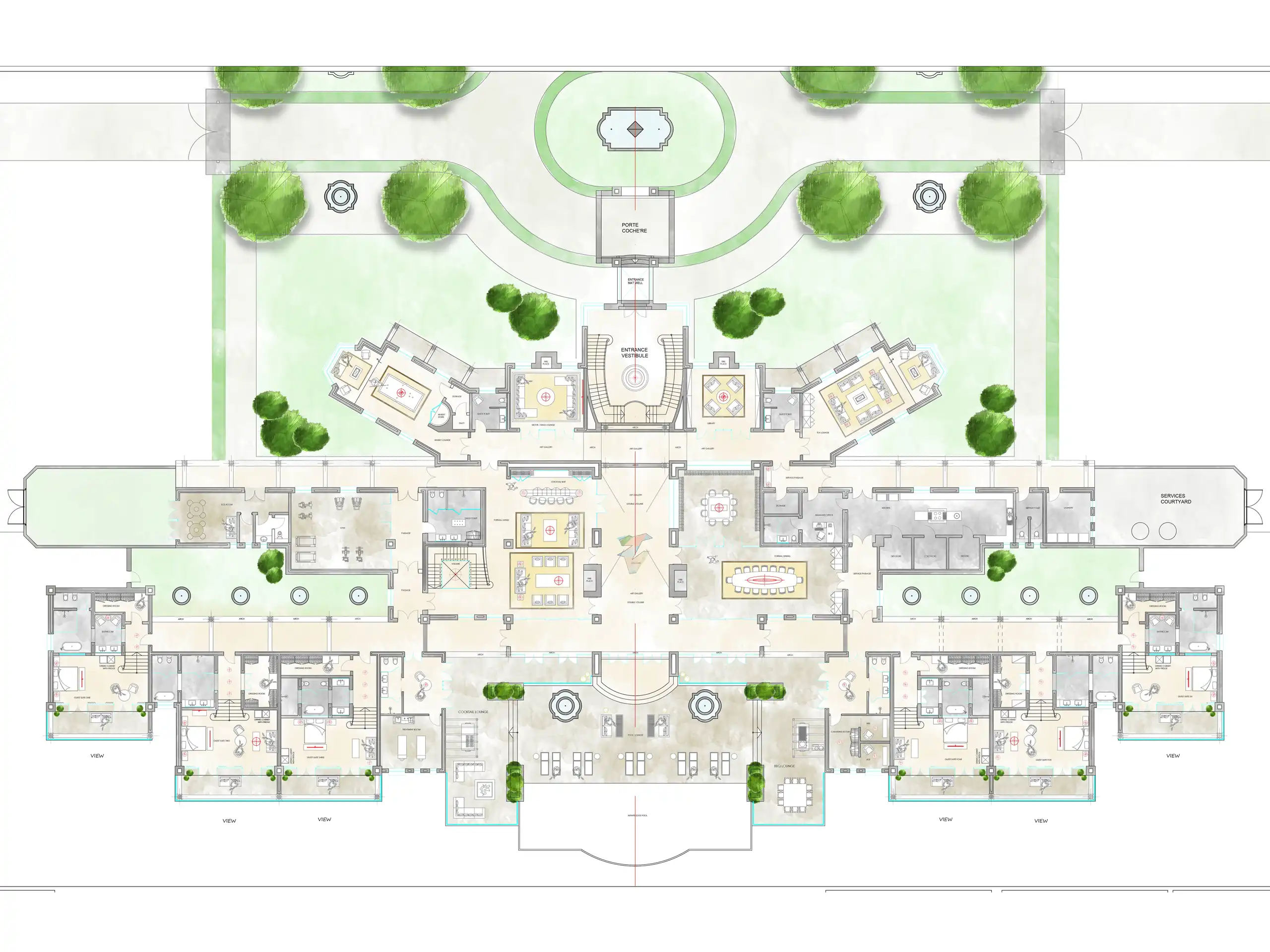 Floor plan of the luxury South African lodge