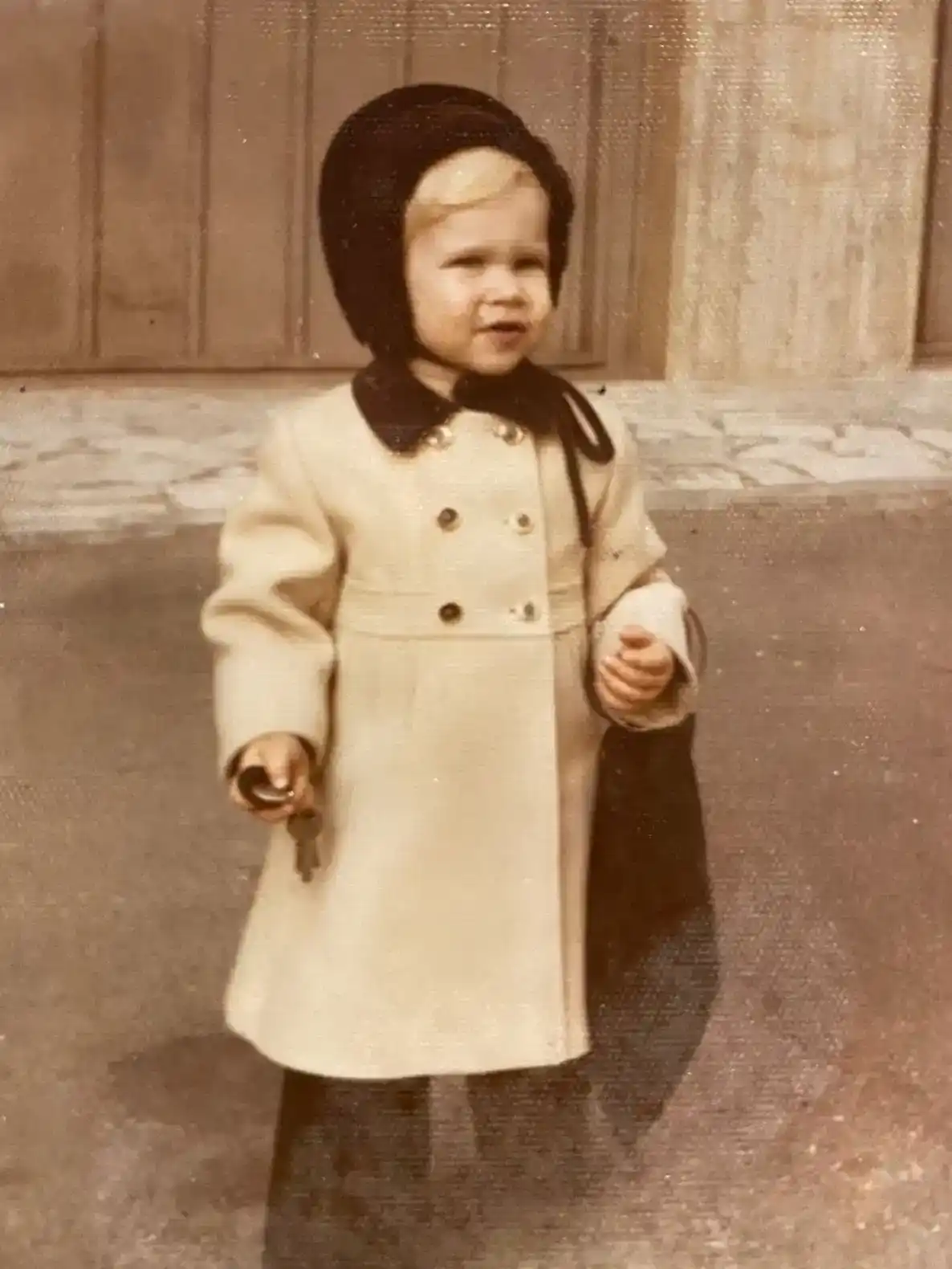 Elena as a little girl in Italy, showcasing her roots in design and culture