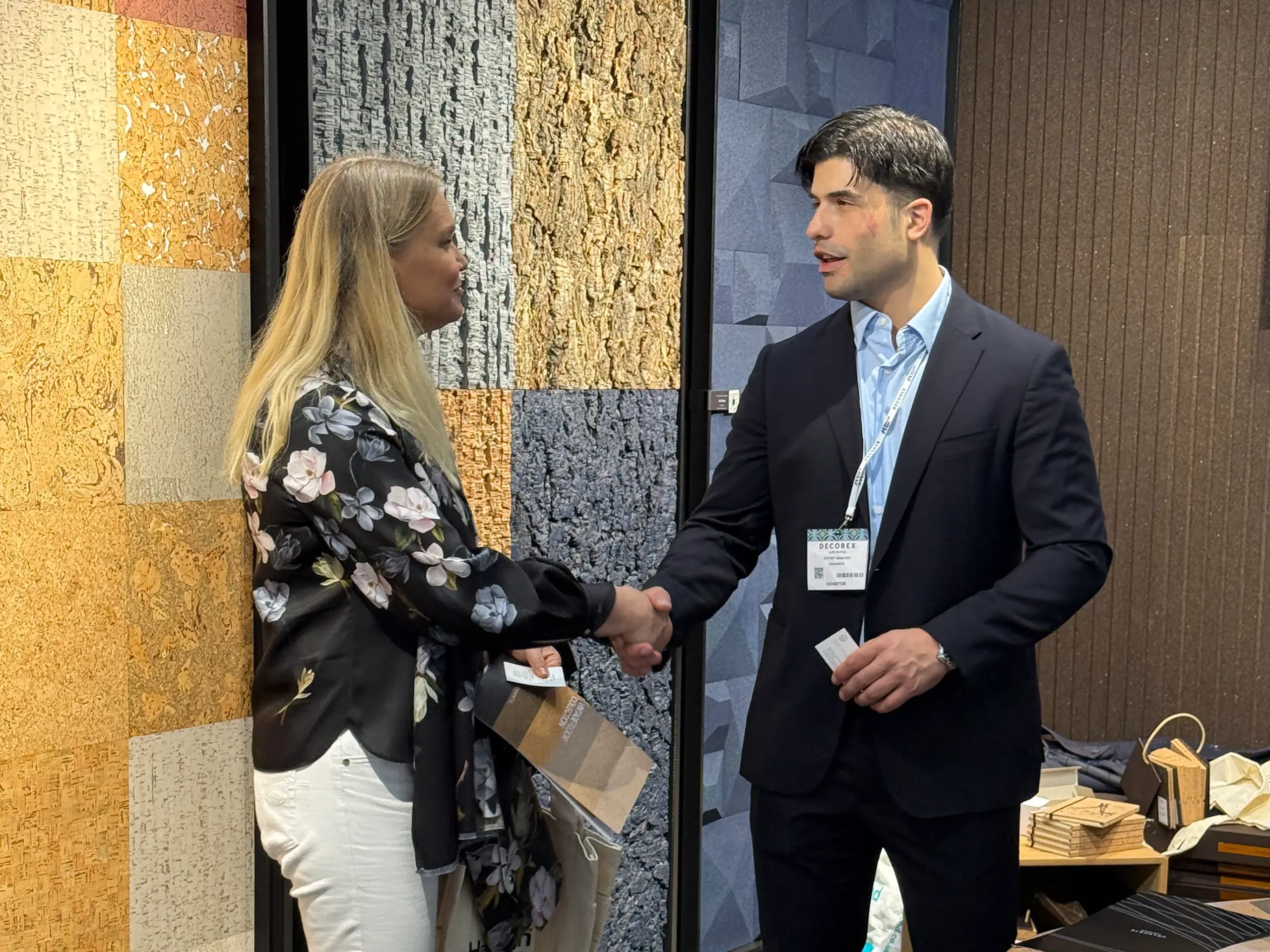Elena meeting Portuguese furniture suppliers at Decorex London 2025. The Space Whisperer, Interior Design Cheshire.